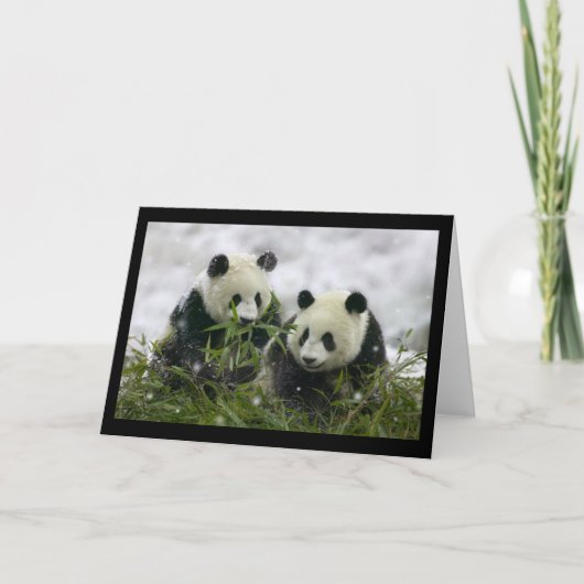 Cartes Pour Fêtes Annuelles Pandas géants (Devant)