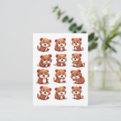 Cartes Pour Fêtes Annuelles Pandas rouges (Debout devant)