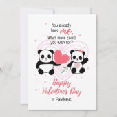 Cartes Pour Fêtes Annuelles Pandemic Funny Valentine's Day Panda (Devant)