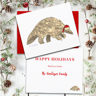 Cartes Pour Fêtes Annuelles Pangolin de Noël personnalisé