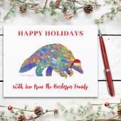 Cartes Pour Fêtes Annuelles Pangolin Noël mignonne Espèces en voie de disparit