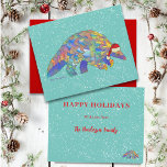 Cartes Pour Fêtes Annuelles Pangolin - Personnalité de Noël<br><div class="desc">Il neige et Père Noël pangolin est arrivé. Le pangolin est une espèce en danger critique d'extinction à cause du trafic illégal d'animaux. Voici une chance de mettre en valeur cette jolie fourmi très rare à Noël. Ce pangolin festif aux teintes vibrantes et colorées, montre l'armure corporelle complexe du pangolin...</div>