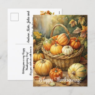 Cartes Pour Fêtes Annuelles Panier avec Bon thanksgiving Citrouille