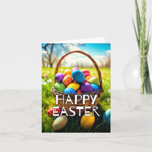 Cartes Pour Fêtes Annuelles Panier coloré Festive Happy Pâques