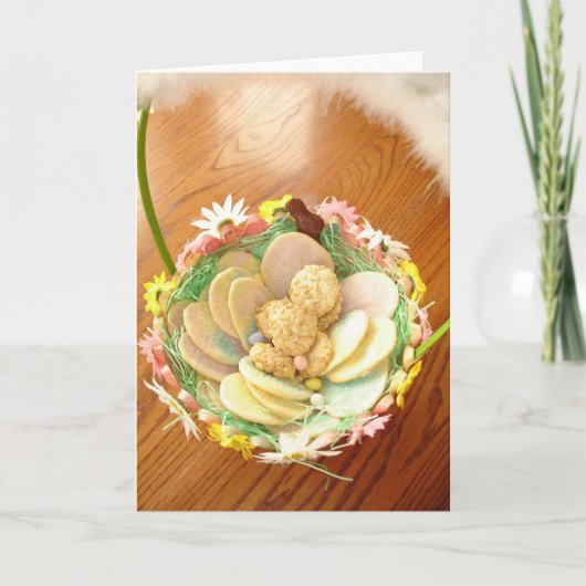 Cartes Pour Fêtes Annuelles Panier de biscuits de Pâques (Devant)