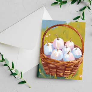 Cartes Pour Fêtes Annuelles Panier de citrouilles Aquarelle automne