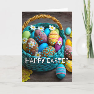 Cartes Pour Fêtes Annuelles Panier de Pâques créatif coloré