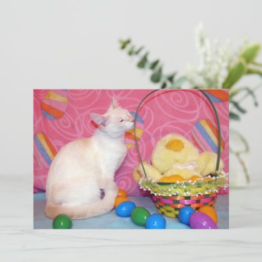 Cartes Pour Fêtes Annuelles Panier de Pâques de Tiffany - Chat/ Chatons - Car (Debout devant)