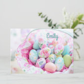 Cartes Pour Fêtes Annuelles Panier de Pâques doux et joli Pastel (Debout devant)