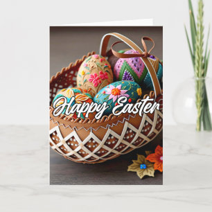 Cartes Pour Fêtes Annuelles Panier de Pâques joyeux et coloré