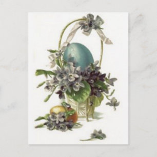 Cartes Pour Fêtes Annuelles Panier de Pâques Œuf peint coloré Violet