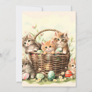Cartes Pour Fêtes Annuelles Panier de Pâques pour chaton printanier