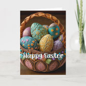 Cartes Pour Fêtes Annuelles Panier de Pâques super festif (Devant)