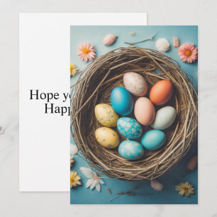 Cartes Pour Fêtes Annuelles Panier De Pâques Vibrant Avec Oeufs Décoratifs