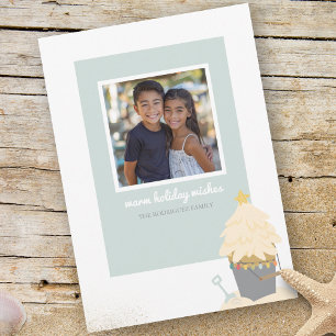Cartes Pour Fêtes Annuelles Panier de sable de Noël de plage