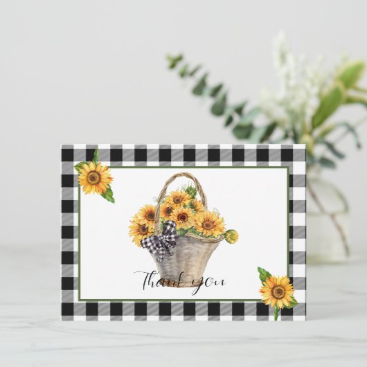 Cartes Pour Fêtes Annuelles Panier de tournesols (Debout devant)