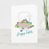 Cartes Pour Fêtes Annuelles Panier en osier de Pâques &  Œufs de Pâques pastel (Devant)
