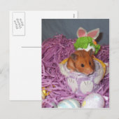 Cartes Pour Fêtes Annuelles Panier Hammy de Pâques (Devant / Derrière)