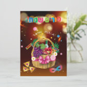 Cartes Pour Fêtes Annuelles Panier Purim Cadeaux Hamantaschen Gragger Hébreu (Debout devant)