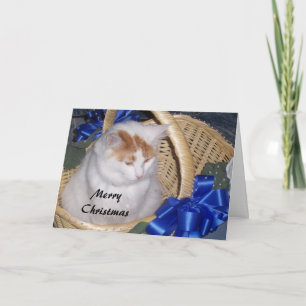 CARTES POUR FÊTES ANNUELLES PANIER REMPLI DE SOUHAITS DE NOËL PURRFECT