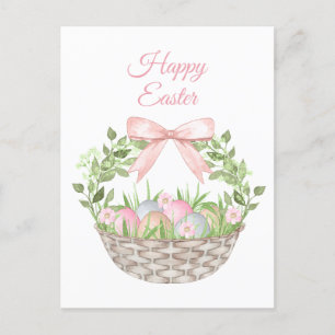 Cartes Pour Fêtes Annuelles Panier rose de Pâques