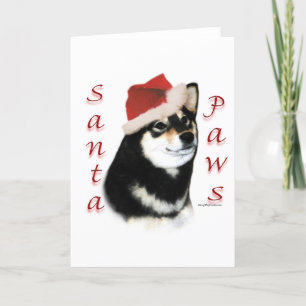 Cartes Pour Fêtes Annuelles Paniers de Père Noël Black Shiba Inu