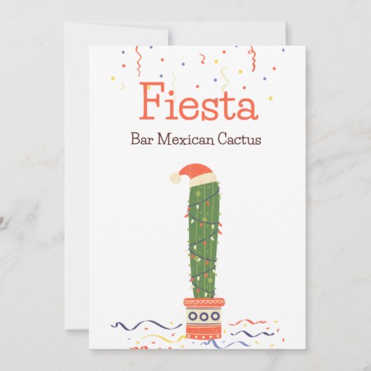 Cartes Pour Fêtes Annuelles Panneau de table Cactus Fiesta de nourriture mexic (Devant)