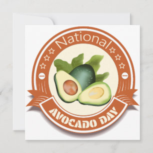 Cartes Pour Fêtes Annuelles Panneau et insigne de la journée nationale Avocado