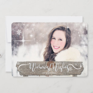 Cartes Pour Fêtes Annuelles Panneau indicateur en bois rustique Noël Photo ID4
