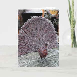 Cartes Pour Fêtes Annuelles Paon en osier givré