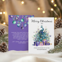 Paon Joyeux Noël Violet Bleu Turquoise