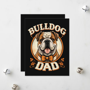 Cartes Pour Fêtes Annuelles Papa Bouledogue – Cute Vintage Bouledogue Fête des