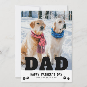 Cartes Pour Fêtes Annuelles Papa Chien Bonne Fête des Pères Empreinte de Patte