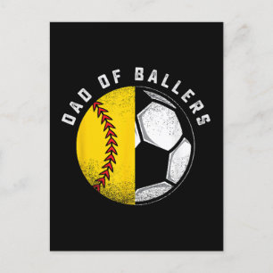 Cartes Pour Fêtes Annuelles Papa de Ballers Père Fils Joueur de Softball Footb
