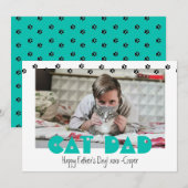 Cartes Pour Fêtes Annuelles Papa de chat | EMPREINTES DE PATTES | Fête des pèr (Devant / Derrière)