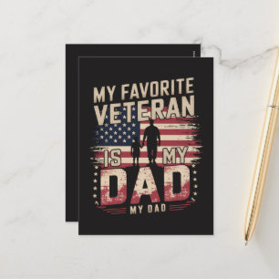 Cartes Pour Fêtes Annuelles Papa Fête des Pères Mon Vétéran Préféré