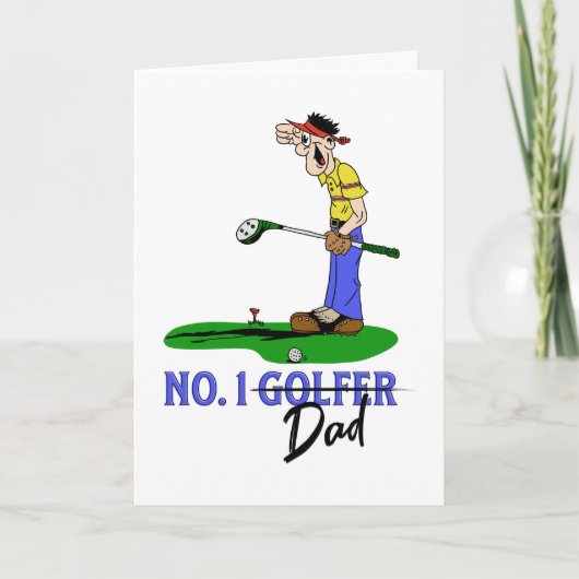 Cartes Pour Fêtes Annuelles Papa N°1 au golf (Devant)
