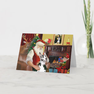 Cartes Pour Fêtes Annuelles Papa Noël à la maison - Grand Danois (Harlequin)