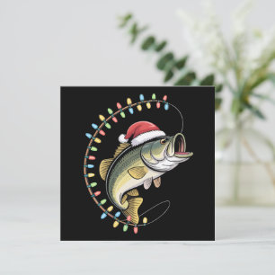 Cartes Pour Fêtes Annuelles Papa Noël Bass Poisson Drôle Pêche Pêcheur