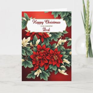 Cartes Pour Fêtes Annuelles Papa Noël Poinsettias