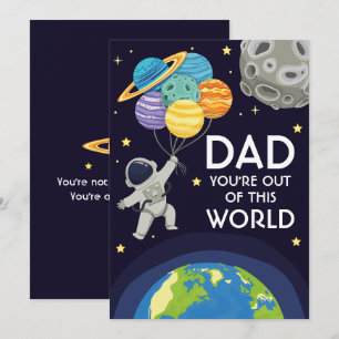 Cartes Pour Fêtes Annuelles Papa tu es hors de ce monde Fête des pères Espace