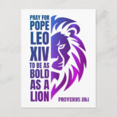 Cartes Pour Fêtes Annuelles PAPE LEO XIV Prière Gras Lion chrétien (Devant)