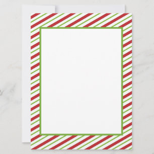 Cartes Pour Fêtes Annuelles Papeterie de Noël à rayures rouges et vertes