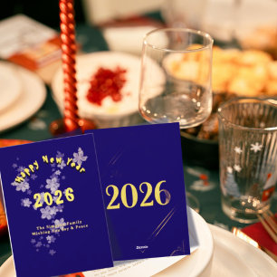 Cartes Pour Fêtes Annuelles Papeterie élégante pour le Nouvel An 2026 avec mar