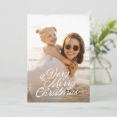 Cartes Pour Fêtes Annuelles Papier blanc superposer une photo très joyeux (Debout devant)