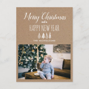 Cartes Pour Fêtes Annuelles Papier Kraft Noël et Nouvel An Photo de vacances
