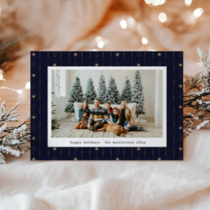 Cartes Pour Fêtes Annuelles Papier peint Blue and Gold Stars Photo Holiday Car