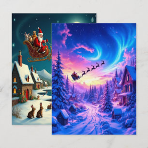 Cartes Pour Fêtes Annuelles Papier peint Village d'Hiver Noël Enchanté 2025