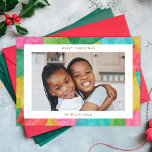 Cartes Pour Fêtes Annuelles Papier Tissu Coloré Horizontal Photo de Noël<br><div class="desc">Cette carte de vacances de Noël ludique et brillante présente un design en papier de tissu coloré qui se superpose, avec un look artisanal et déroutant. Le dos contient un design assorti d'arbres de Noël superposés. Ce design lumineux évoque un sens de l'humour, du rire et de la joie de...</div>