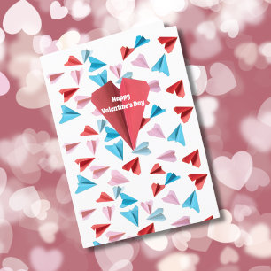 Cartes Pour Fêtes Annuelles Papier Valentine Avion Coloré Photo personnalisée